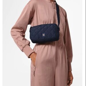 NWT Sweaty Betty All-day Quilted Navy Crossbody Bag